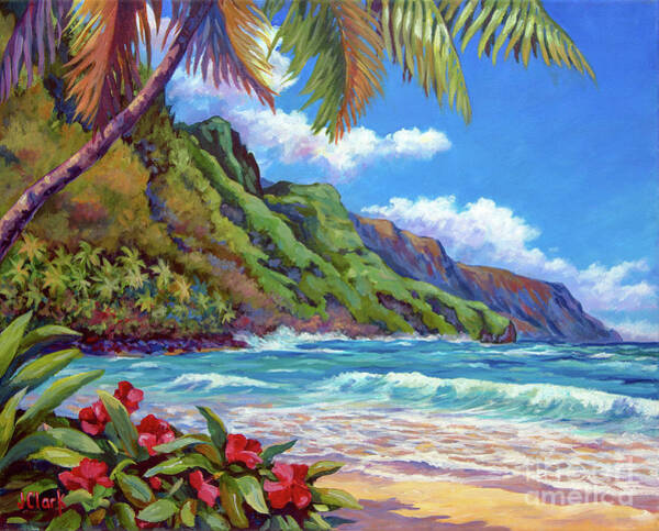 Tropical Paradise with Ocean Waves Art Print