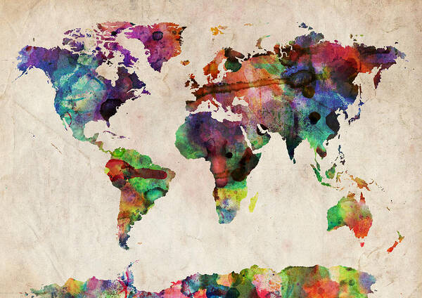 Colorful World Map Art Print