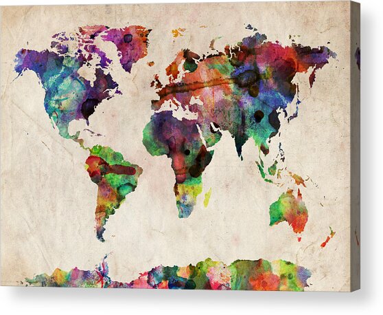 Colorful World Map Acrylic Print
