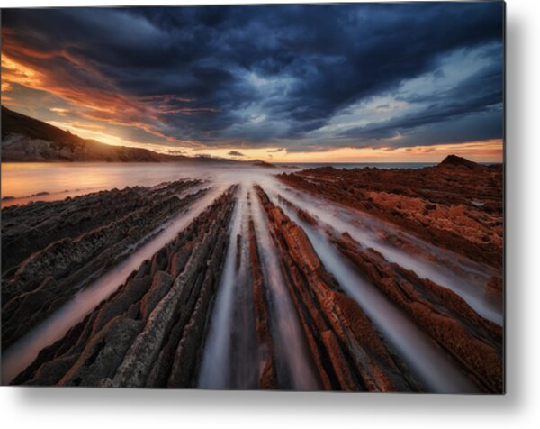 Dramatic Coastal Sunset Metal Print