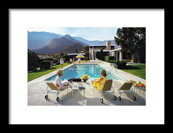 Relaxing by the Mountainous Poolside Framed Print